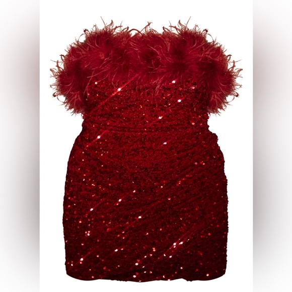 Feather Bodycon Dress - Picture 3 of 5